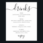 Wedding Drinks Sign | Modern Minimalist Bar<br><div class="desc">This elegant wedding drinks menu sign features a refined handwritten calligraphy paired with clean classic typography. Designed to clearly present beer, wine, spirits, and non-alcoholic options, it adds a polished and organized look to the bar area. The minimalist layout works beautifully for classic, modern, romantic, and timeless wedding styles. Perfect...</div>