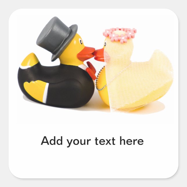 Wedding ducks 1 square sticker (Front)