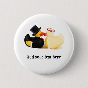 Wedding ducks 4 6 cm round badge
