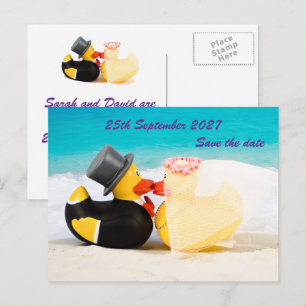 Wedding ducks beach wedding ... Postcard