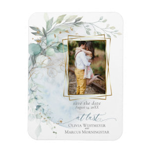 Wedding Dusty Blue Over the Moon in Love Magnet