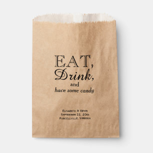 Wedding Eat, Drink and Have Some Candy Buffet Favour Bag