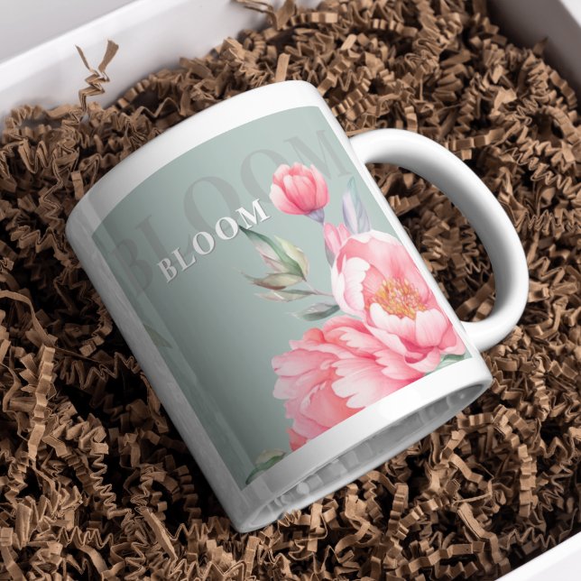 Wedding & Eid | Pink Peony & Sage Green Jumbo Mug (Creator Uploaded)