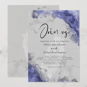 WEDDING Elegant Alcohol Ink Abstract Invitation