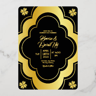 Wedding Elegant And Classic Gold Foil Design Card