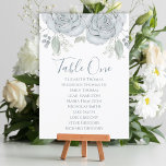 Wedding Elegant Blue Floral Table Number<br><div class="desc">Simple modern reception table number template wedding reception table number template,  with an elegant,  simple,  blue,  rose floral,  with calligraphy script,  a minimalist reception decor.</div>