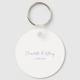 Wedding Elegant Calligraphy Creative Names & Date Key Ring