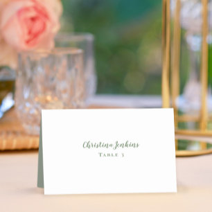 Wedding Elegant Calligraphy Sage Green Place Cards