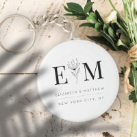 Wedding Elegant Chic Modern Monogram Foliage
