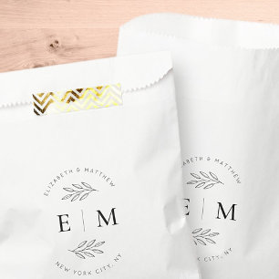 Wedding Elegant Chic Modern Simple Chic Monogram Favour Bag