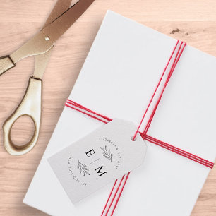 Wedding Elegant Chic Modern Simple Chic Monogram Gift Tags