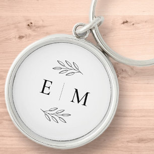 Wedding Elegant Chic Modern Simple Chic Monogram Key Ring