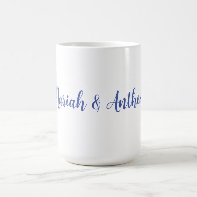 Wedding Elegant Creative Classical Blue White Coffee Mug (Center)