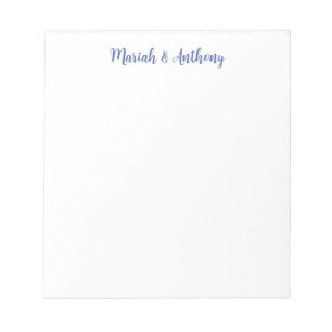 Wedding Elegant Creative Classical Blue White Notepad