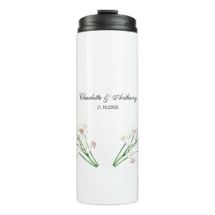 Wedding Elegant Creative Floral White Chic Thermal Tumbler