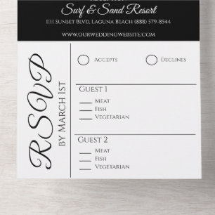Wedding Elegant Embrace-White Orchids -Photo  All In One Invitation