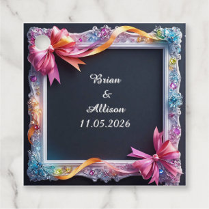 Wedding Elegant Floral Frame Design Favour Tags
