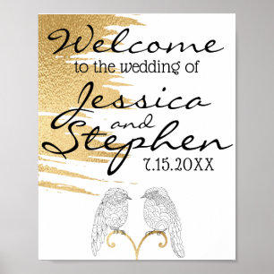 Wedding Elegant Gold and Black Poster