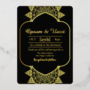 Wedding Elegant Gold Background Floral Gold Foil