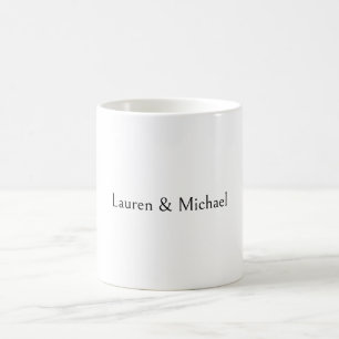 Wedding Elegant Minimalist Calligraphy Black White Coffee Mug