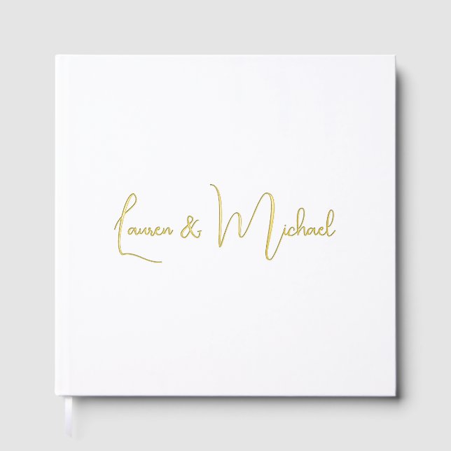 Wedding Elegant Minimalist Calligraphy Guest Book (Front)
