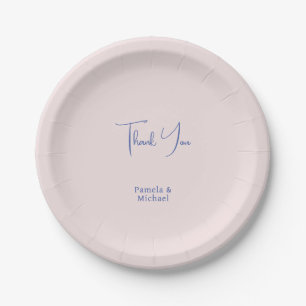 Wedding Elegant Minimalist Classical Thank You Paper Plate