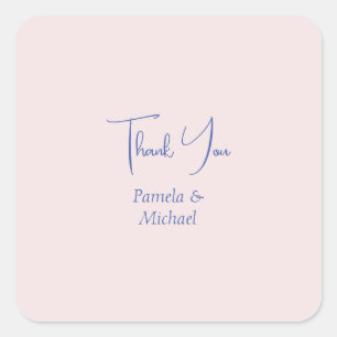 Wedding Elegant Minimalist Classical Thank You Square Sticker