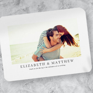 Wedding   Elegant Modern Custom Photo Magnet