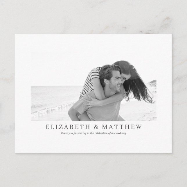 Wedding | Elegant Modern Custom Photo Postcard (Front)
