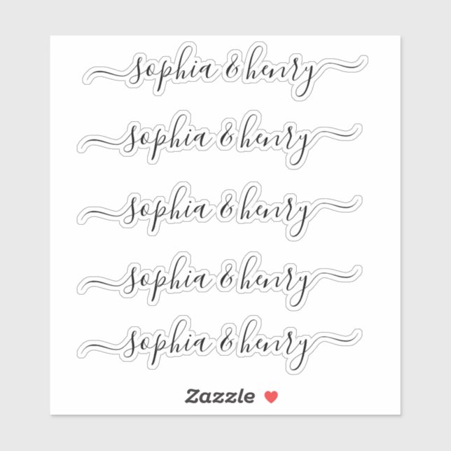 Wedding Elegant Modern Script Couple Names (Sheet)