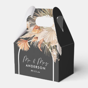 Wedding elegant natural botanical pampas grass fav favour box