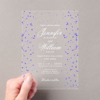 Wedding Elegant Romantic Script Purple Specks