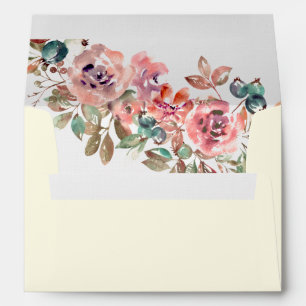 Wedding elegant rustic dusty pink floral envelope