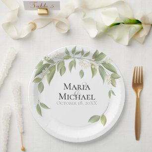 Wedding Elegant Rustic Eucalyptus Botanical Paper Plate