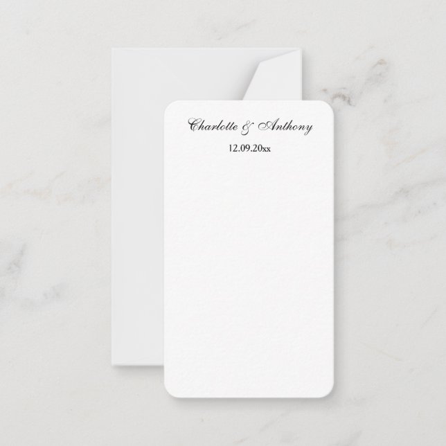 Wedding Elegant Script Creative Black White Card (Front)