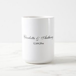 Wedding Elegant Script Creative Black White Coffee Mug