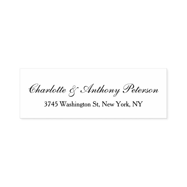 Wedding Elegant Script Creative Black White Family Self-inking Stamp (Design)