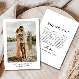 Wedding Elegant Script Photo Thank You Card