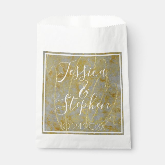 Wedding Elegant Silver Lining Party Favour Bags (Front)