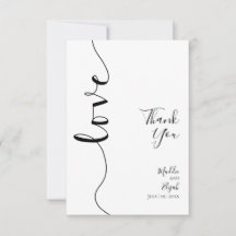Wedding, Elegant, Simple, Script, Thank You