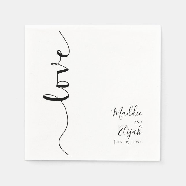Wedding, Elegant, Simple, Typography, Script, Napkin (Front)