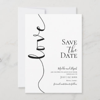 Wedding, Elegant, Simple, Typography, Script, Save The Date