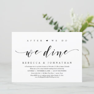 Wedding Elopement, After We Do, We Dine Invitation