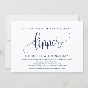 Wedding Elopement, an After The wedding Dinner Inv Invitation