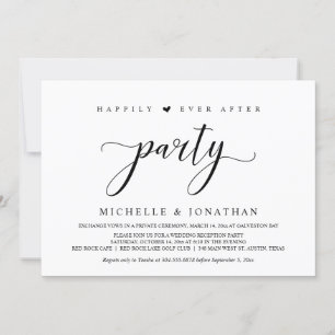Wedding Elopement, Elegant Reception Party  Invitation