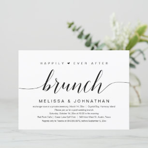 Wedding Elopement, Happily Ever After Brunch Invitation