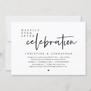 Wedding Elopement, Happily Ever After Celebration Invitation