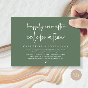 Wedding Elopement, Happily Ever after celebration Invitation