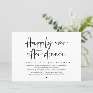 Wedding Elopement, Happily Ever after dinner Invitation