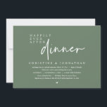 Wedding Elopement, Happily Ever After Dinner Party Invitation<br><div class="desc">Announce your happily ever after in style with our modern casual sage green script design wedding elopement celebration invitation card. Our Happily Ever After Dinner and Dancing Celebration Invitation card is ideal for couples who have decided to elope and want to host a party to celebrate their union. With its...</div>